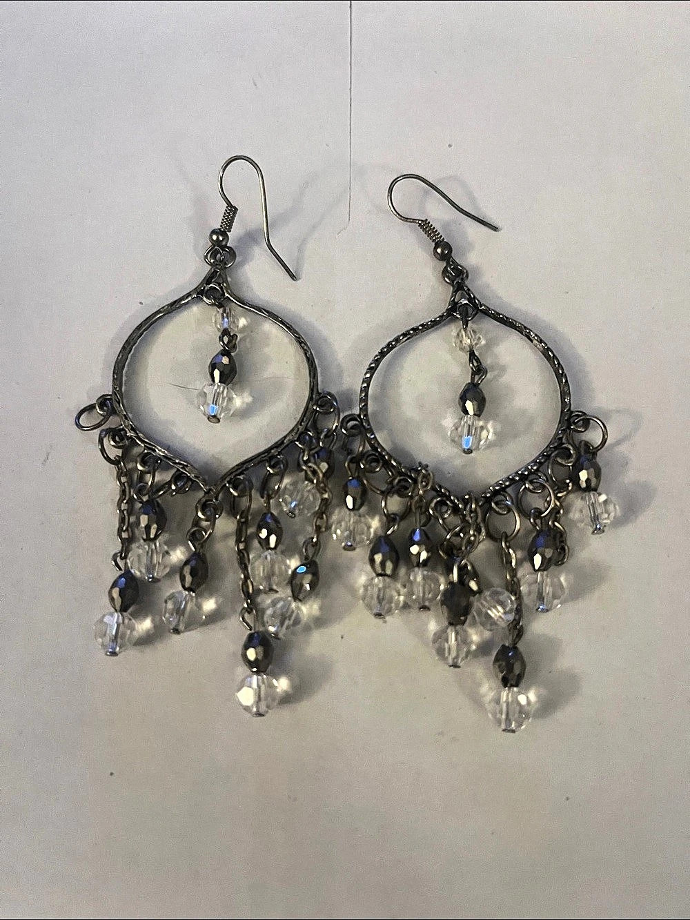 Silver & Clear Crystal Chandelier Earrings
